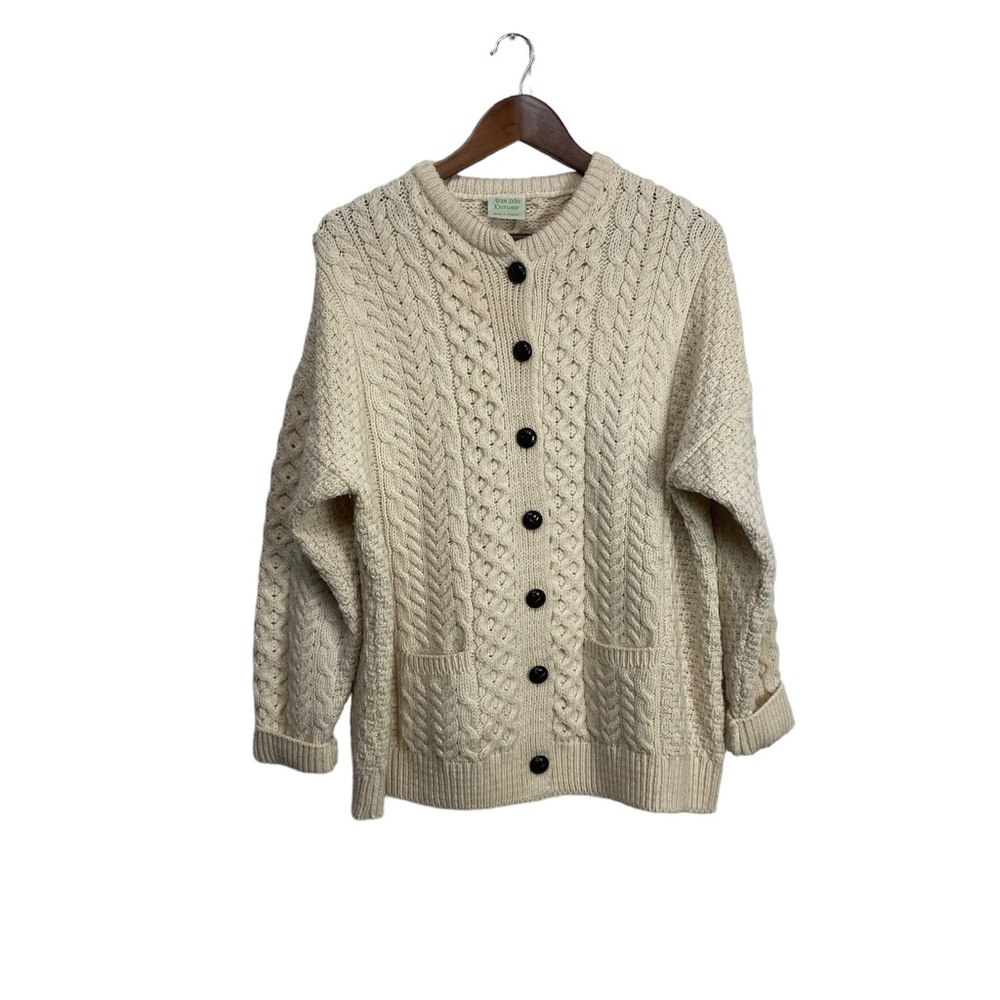 Women's Cream Cable Knit Cardigan